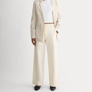 Everlane Women's Utility Wide-Leg Pant in Bone White, Size 16, Cotton/Twill, New